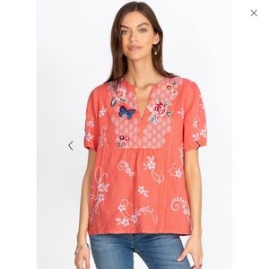 Johnny Was Jailyn Puff Sleeve Weekend Top Size XXS
